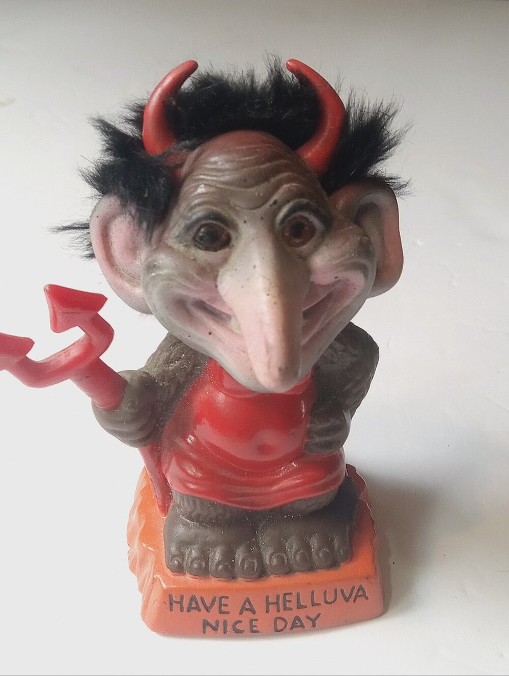 Rare 1972 Vintage Have a Helluva Nice Day Devil Troll Berries Bobblehead Nodder